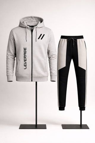 LEVERAGE ZIP-CORE™ Premium Fleece Tracksuit – Grey Edition